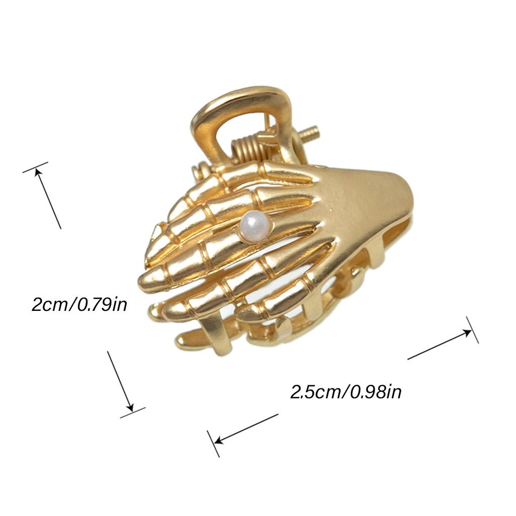 Seashell and Pearl Top Clamp Hair Accessory Graceful Shell Hair Clip with Pearls Detailing Beautiful Hair Clamp