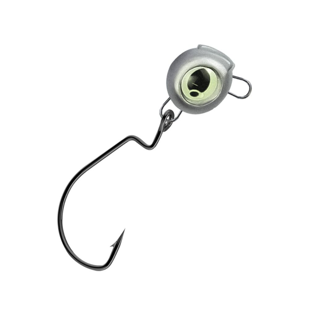 10PCS Metal Fishing Worm Lure Hooks Silver Seawater Freshwater Fishhook Swing Jig Tackle  Fishing