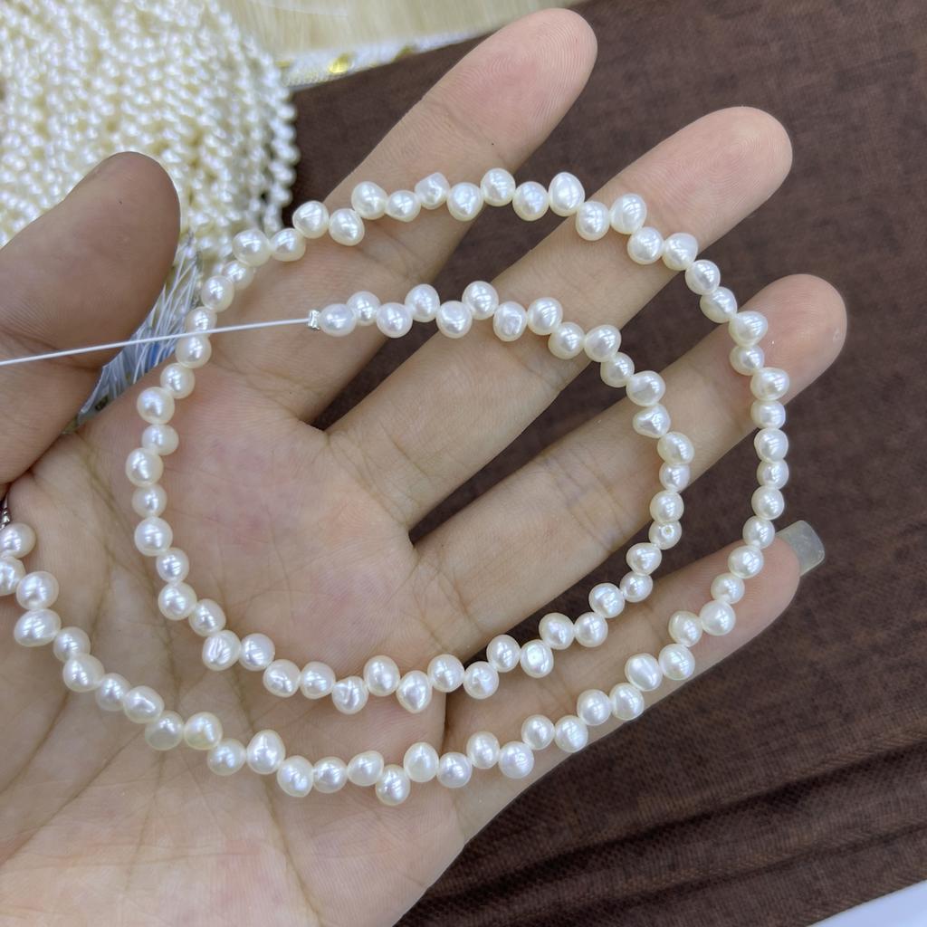 1String, Purple Yellow White Natural Freshwater Pearls, Top Sided Drilled Hole Pearl Beads for Jewelry Making DIY Crafts (Beads 4-5mm, Length 36cm)