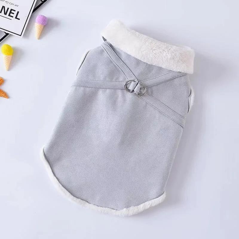 

Dog Coat Jacket Vest Winter Dog Clothes Pet Outfit Garment Cat Chihuahua Poodle Bichon Schnauzer Pug French Bulldog Clothing XS（old） серый