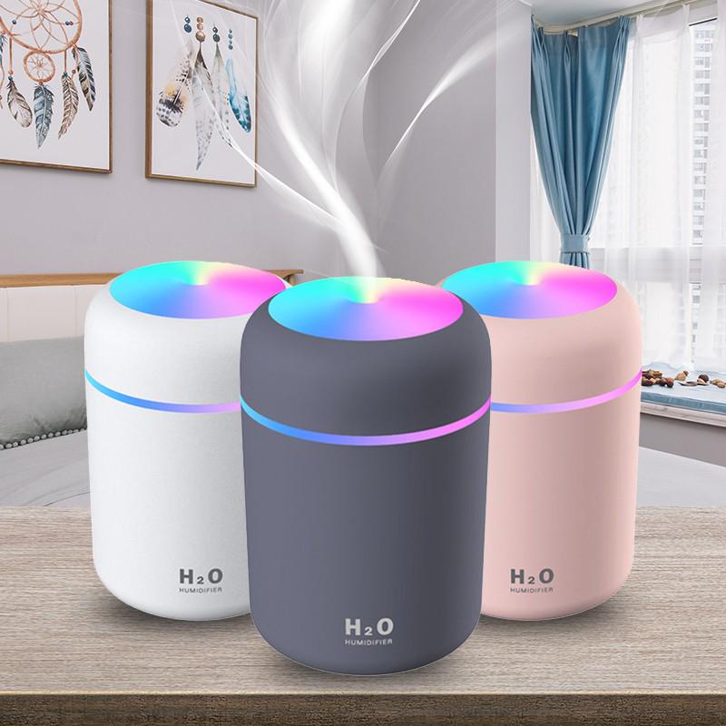 Mini humidificateur d'air Portable pour voiture, 300ml, désodorisant avec veilleuse LED, 2 Modes d'alimentation USB, diffuseur d'huile pour voiture