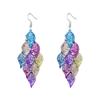Vintage Colorful Hollow Leaf Drop Dangle Earrings For Women Girls 2023 Fashion Jewelry Lightweight Long Boho Delicate Earrings