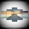 Canvas Painting the Beautiful Seascape with Sunset Bridge 5 Pieces Wall Art Painting Modular Wallpapers Poster Print Home Decor