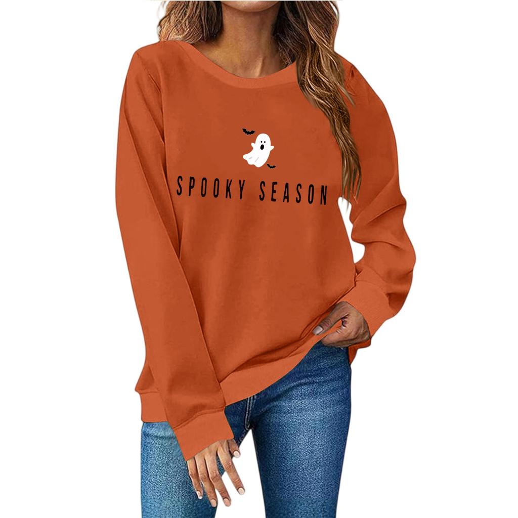 Women's Fashion Casual Print Casual Long Sleeve Round Neck Sweatshirt Top