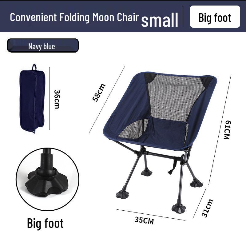 Portable Outdoor Moon Chair with Breathable Mesh Backrest – Folding Chair for Fishing, Art, and Beach Picnics