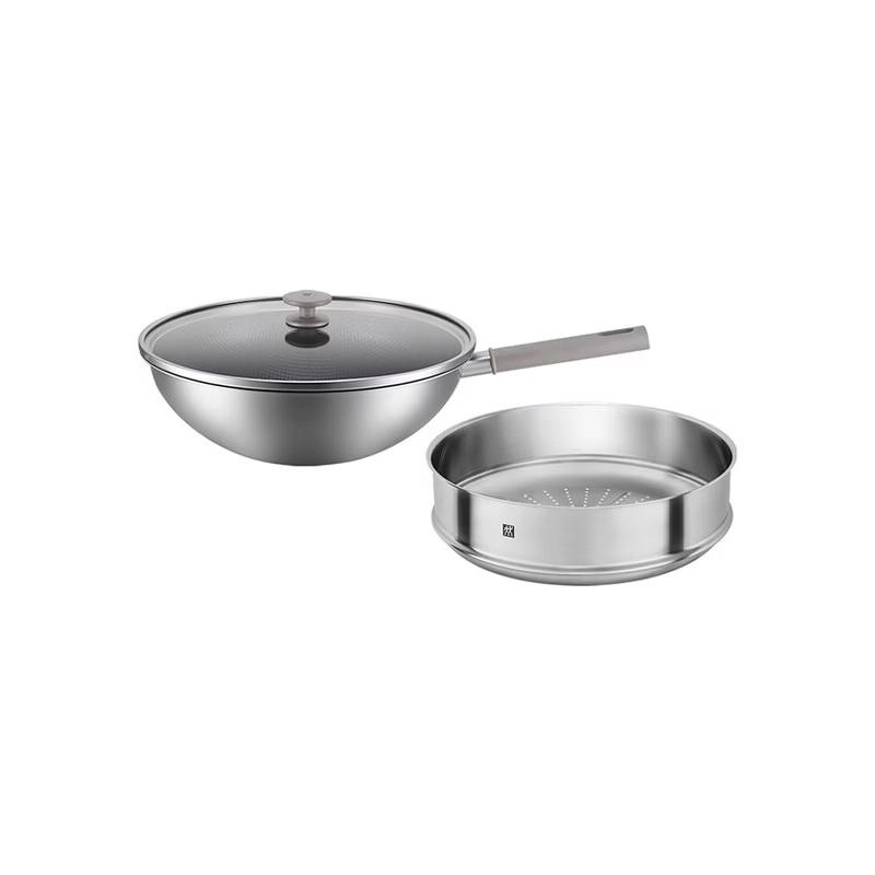 ZWILLING Ultralight Pure Titanium Non-stick Wok with Steamer, 30cm