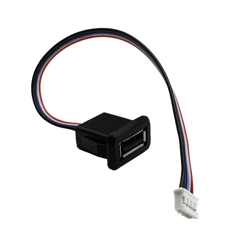 Waterproof USB 2.0 Female Charging Port for Desk Lamp or Precision Instrument with Cable