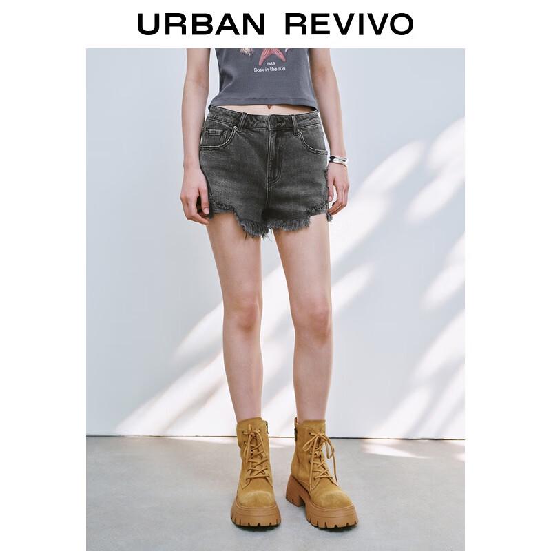 Женские ретро джинсовые шорты с высокой талией и потертостями UR 25