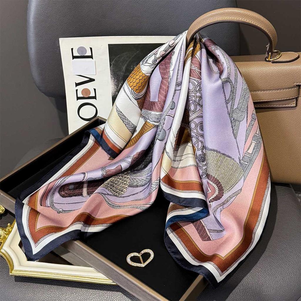 100% Natural Twill Silk Scarf for Women 65cm Neck Tie Double side Foulard Shawl Wrap Square Neckerchief Hijab Bandana Scarves