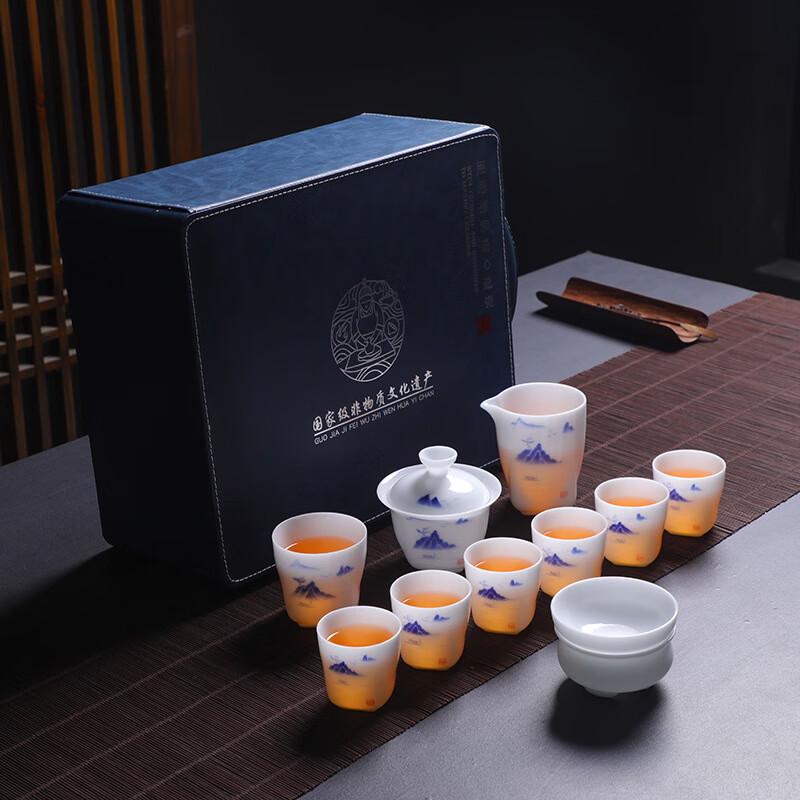 Chaxun Splendid Landscape Hand-Painted Ceramic Tea Set