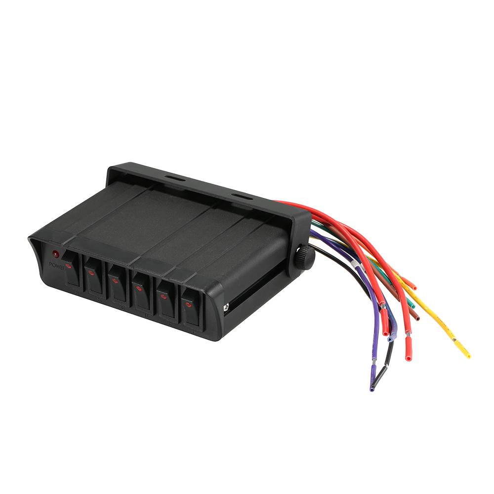 80-Amp On/Off Switch Box Controller 20A Rocker Switches box 12V SPST 6-Gang Rocker Switch Panel