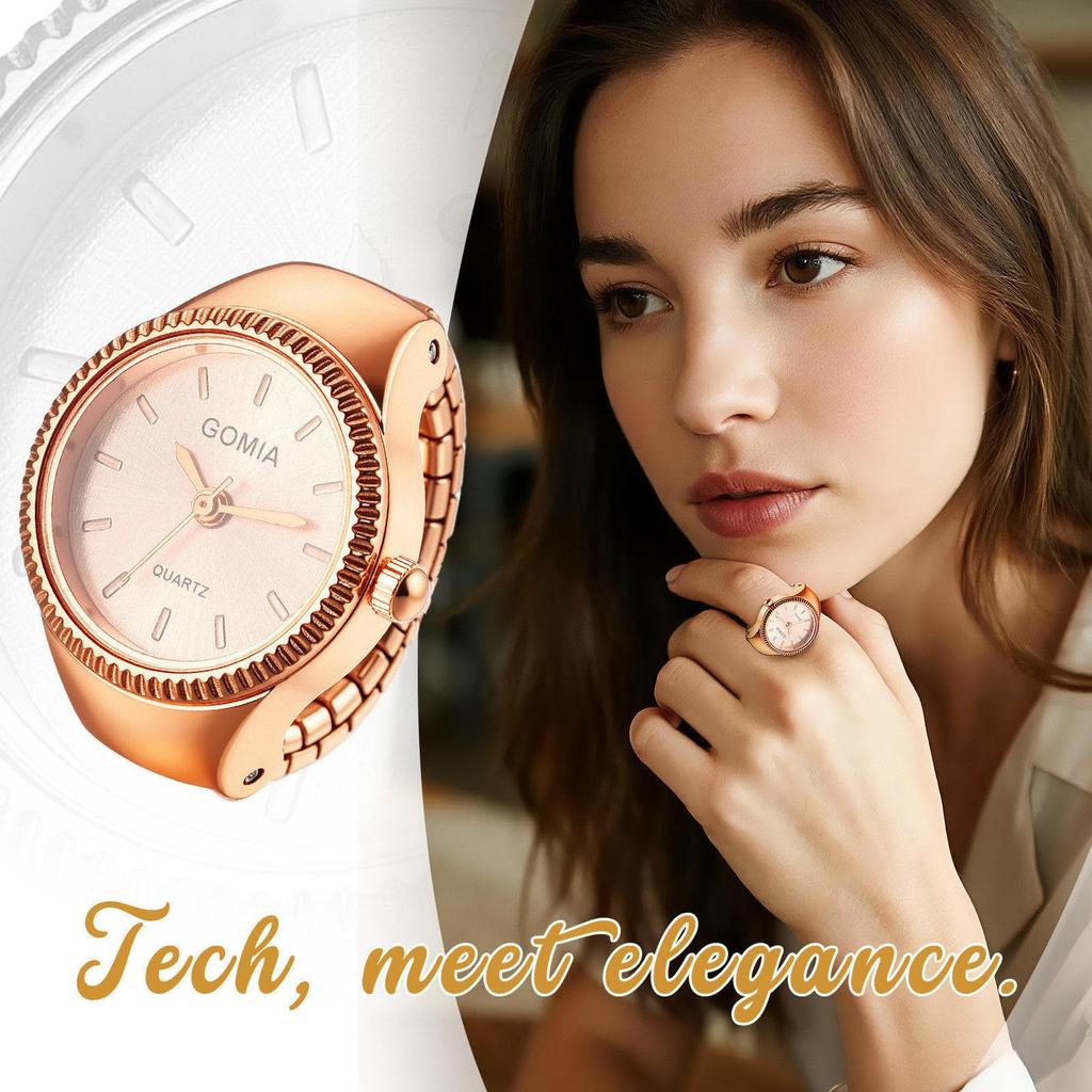 Cute and Stylish Women's Ring Watch: Stainless Steel Ring, One Size Fits Most, Quartz Movement, Fashion Accessory - Perfect Gift for Birthdays,