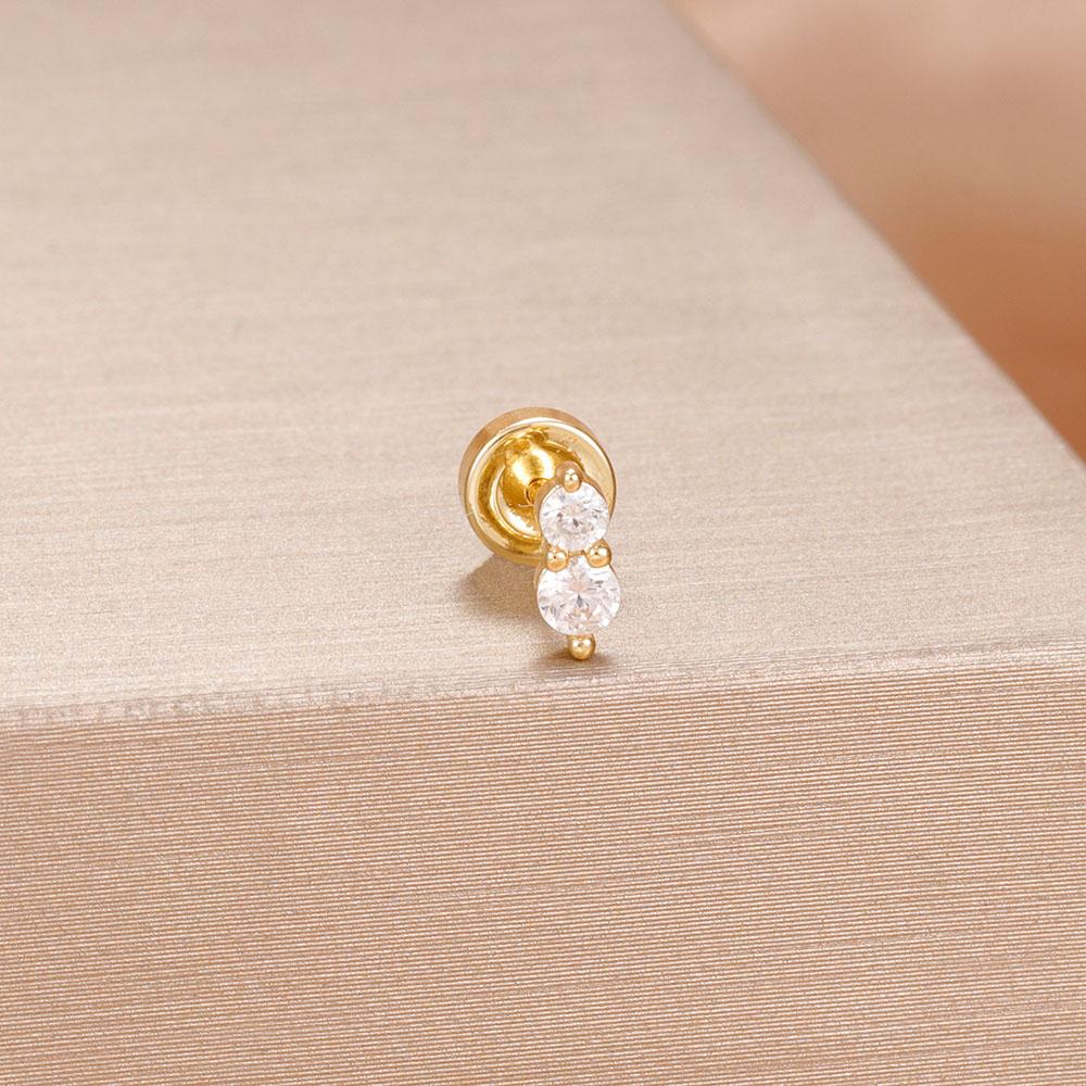 1PC Stainless Steel Star Moon Cartilage Piercing Earrings 18K Gold Plated Helix Tragus Ear Stud Earring Body Jewelry Bijoux Gift