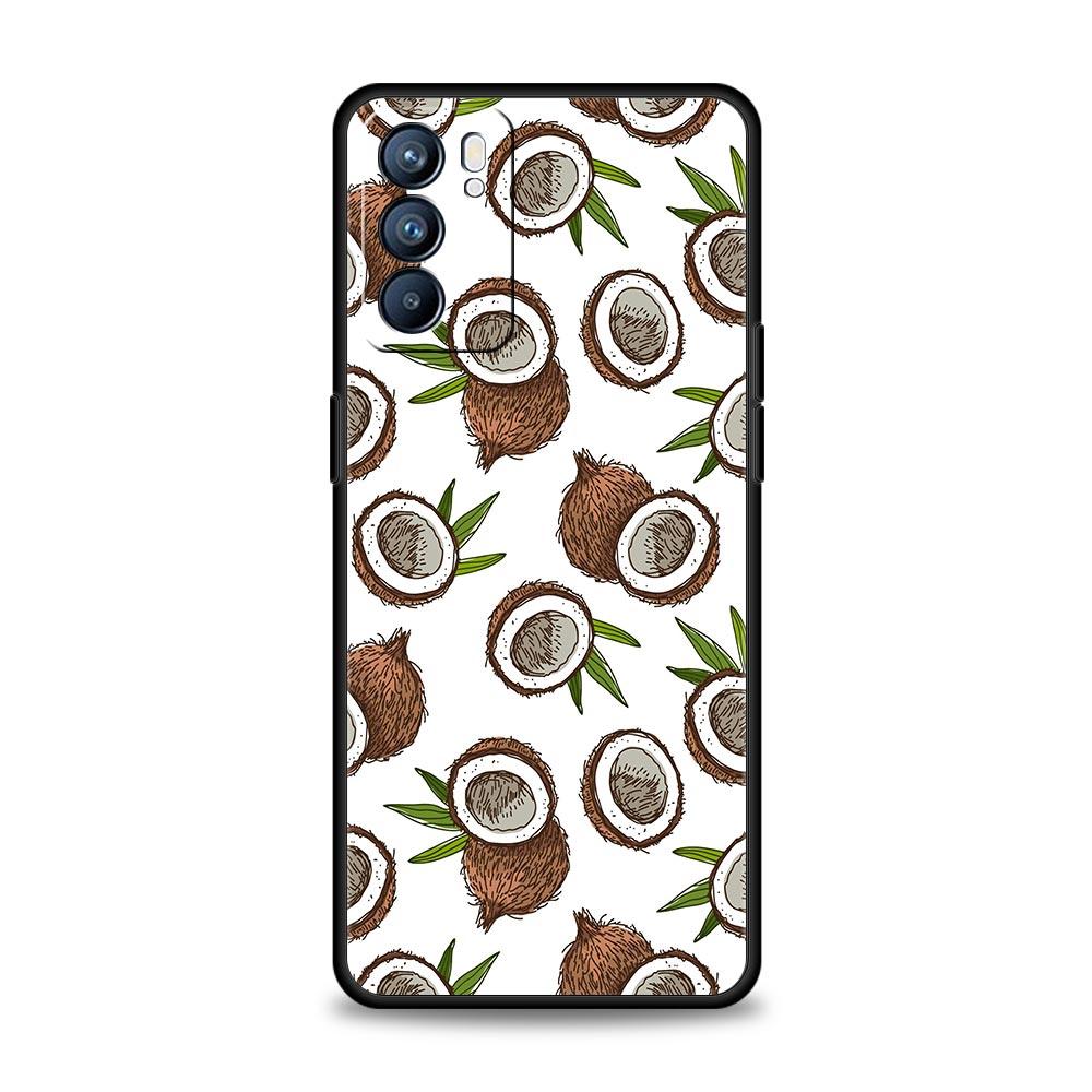 Summer Coconut Phone Case For Oppo A54 A53 A52 A15 A95 A16 A78 A79 A80 A98 4G Find X5 X6 Reno10 12 13 F Pro 5G Cover Oppo Reno12 F