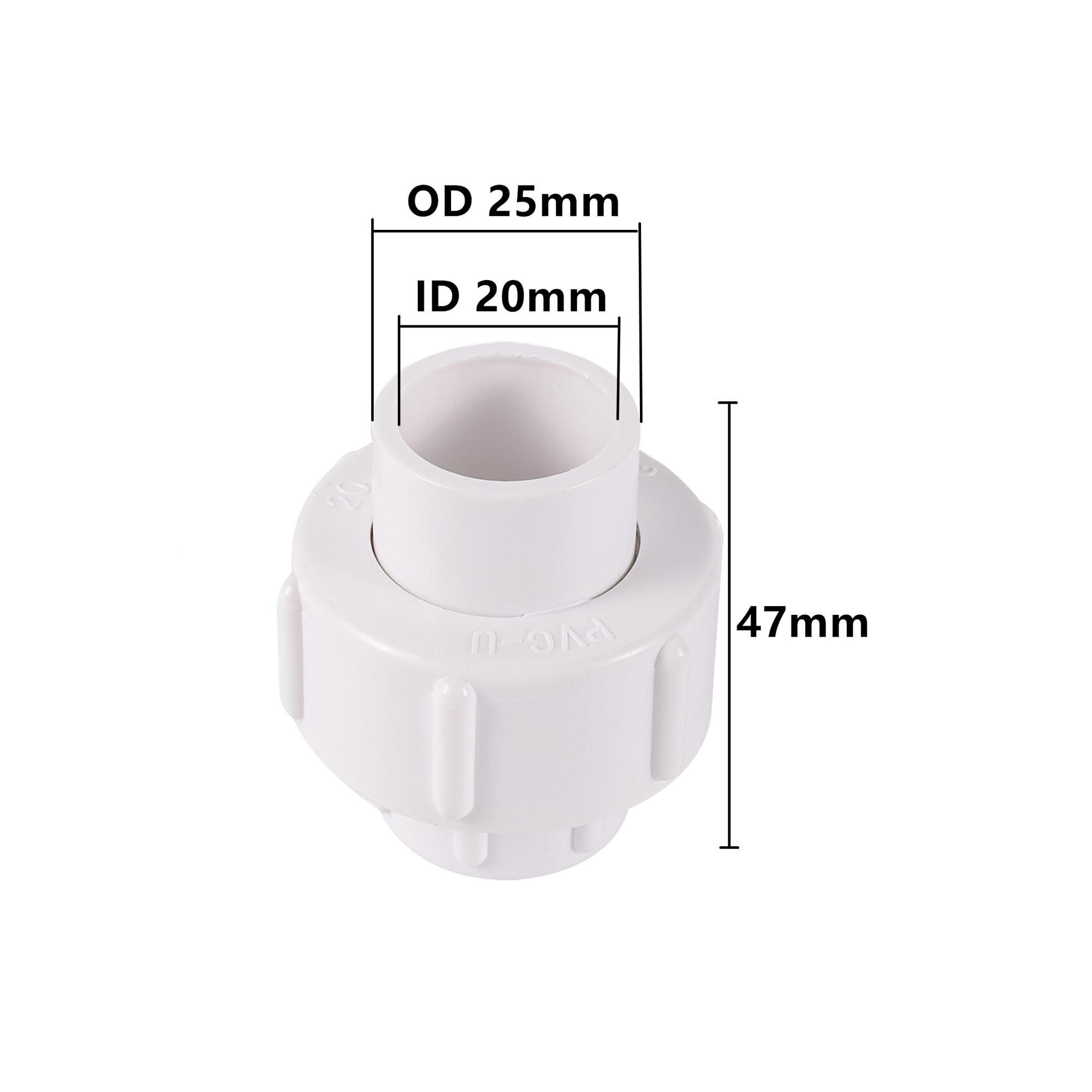 

2Pcs ID 20/25mm PVC Pipe Union Connector Aquarium Tank Fish Tank Detachable Joint Garden Watering Irrigation Fittings