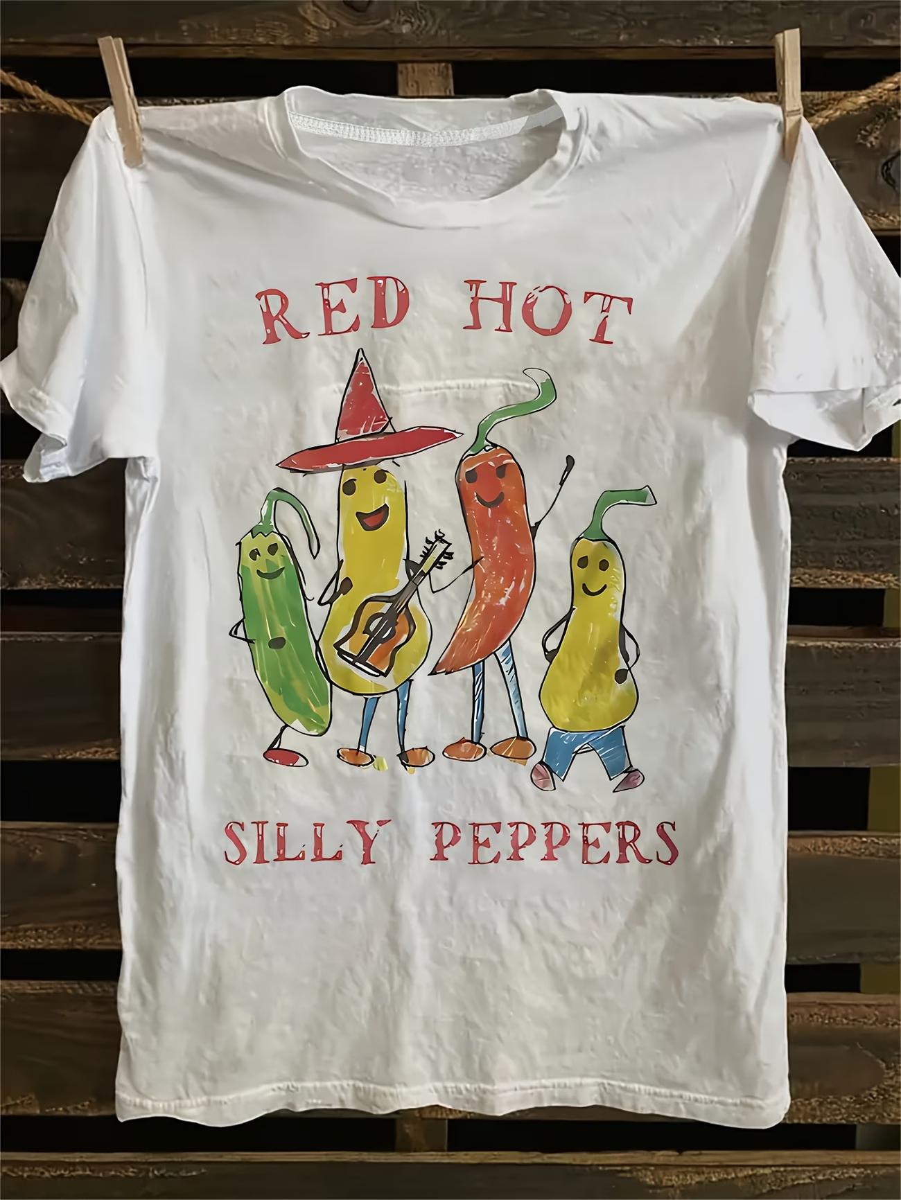 

Novelty Red Hot Silly Peppers T Shirt Women Unisex Cotton Tee Summer Spring Oversize ONeck Streetwear Vintage Classic Comfortable 4XL