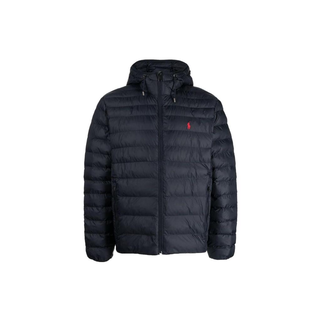 Polo Ralph Lauren SS23 Solid Color Logo Embroidered Quilted Pilot Cotton Jacket Men jackets Navy-Blue 710847097-004