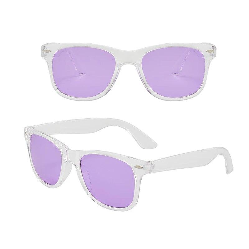 New Clear Sunglasses Women Men Transparent Frame Night Vision Sun Glasses Mirror Reflective Glasses UV400 Eye Wear