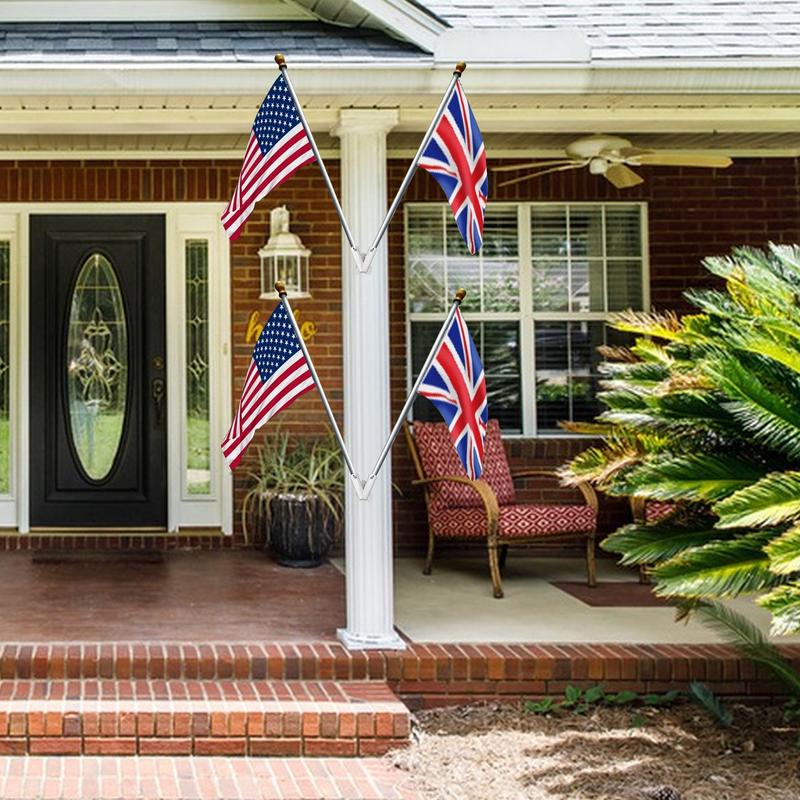 Aluminum Alloy Flag Bracket Heavy Duty Flagpole Mounting Base Metal Flag Holder For Garden Patio Lawn House Porch