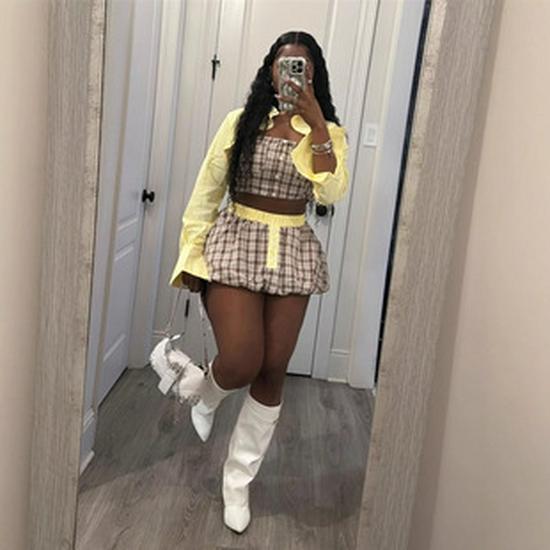 Rochie Mini de Iarnă pentru Femei cu Imprimeu Transparent - Mânecă Lungă & Gât Rotund