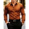 Men's Solid Red Long Sleeve Formal Dress Shirt for Business Office Wear