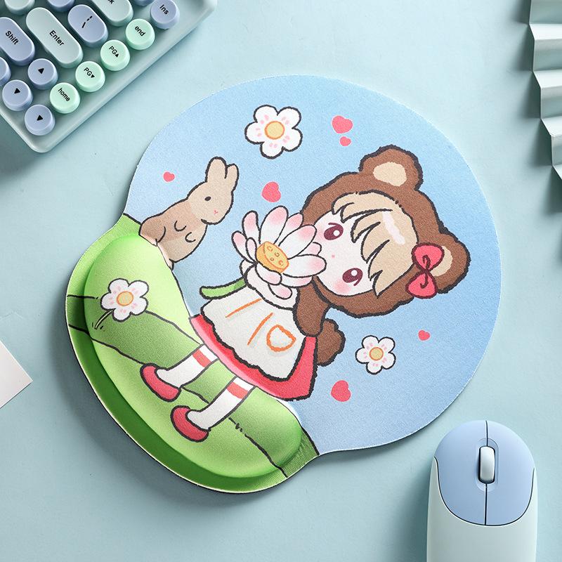 Pacha Dog Rubber Wrist Support Mouse Pad & Cute Keyboard Hand Rest Desk Pad - Ins Style