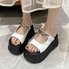 Fashion 8CM New Summer Women Slippers Flip-Flops Ladies Beach Bling Sandals Wedge Heels Shoes Black Woman Outside High Platform Slippers