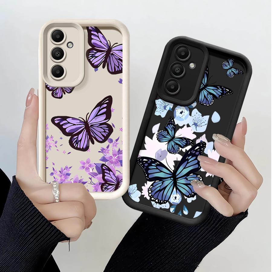 INS Retro Butterfly Case for Samsung Galaxy A52 A54 A31 A25 A26 A23 A34 A73 A32 A22 A21s A53 A24 Soft Cover