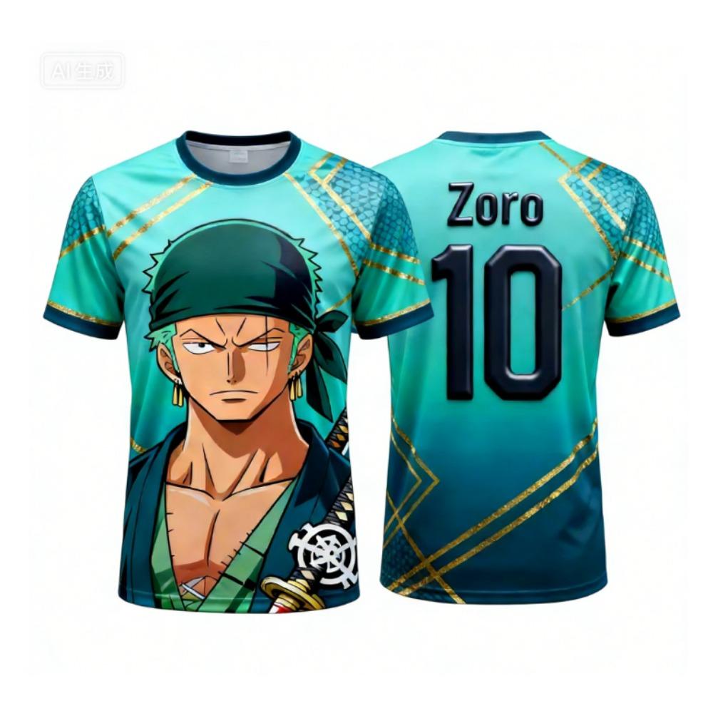 New Anime One Piece Luffy Special Edition Football Jersey T-shirt Football Special Jersey Kit Mens/Womens Sports Shirt