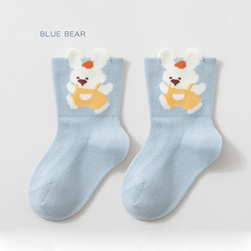1PCS Thin Mesh Cotton Baby Socks Cute Cartoon Animal Flat Seam No Bone Breathable Mid Socks A-Class Safe Toddler Socks 0-8 Years Old