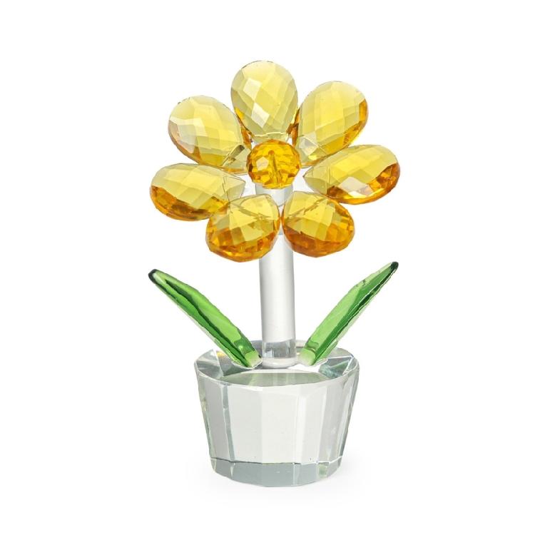 Crystal Sun Flowers Figurine Sun Flowers Statues Home Accessories Eye Catching Decors for Bookshelves Desk