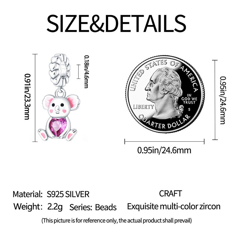 Charm Elegant Beautiful Plata Koala Bead Fits Genuine Bracelet Charm For Women Jewellery DoItYourself Crafting Gift