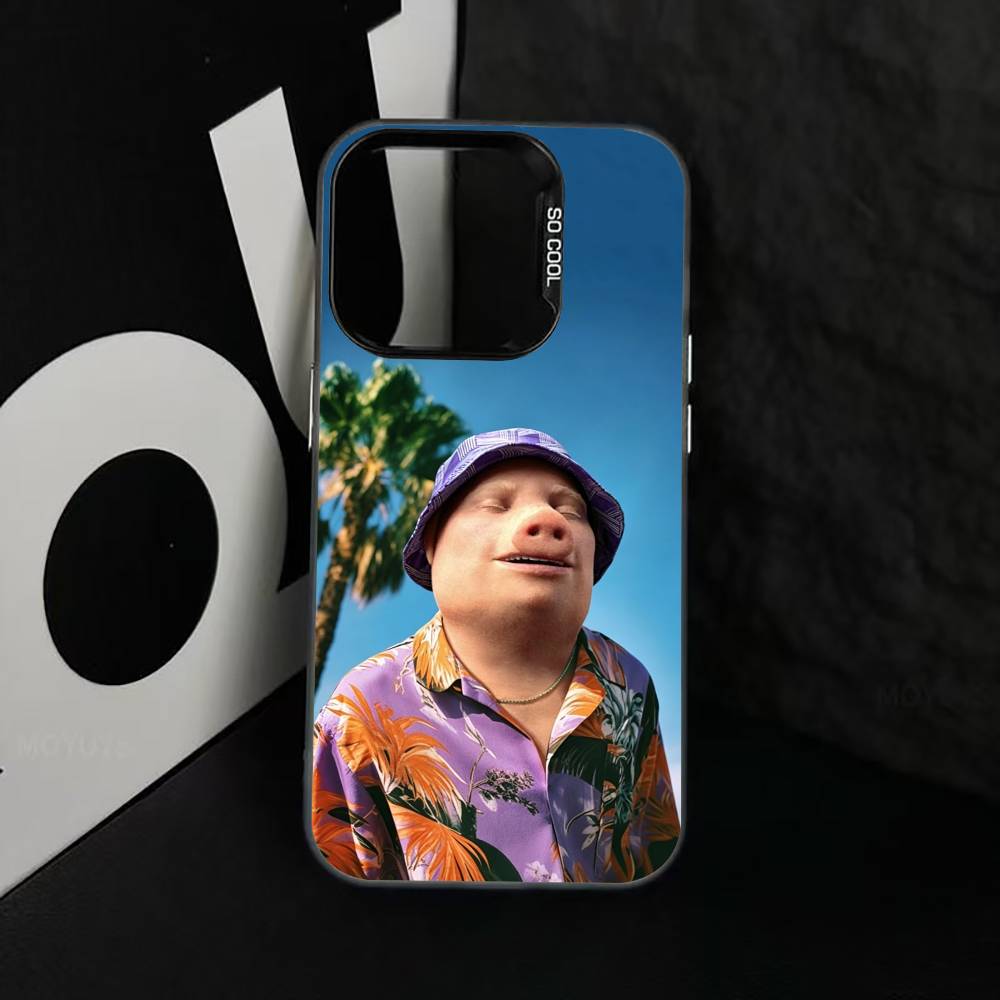 Funny J-John Pork Is Calling Phone Case For iPhone 17,16,15,14,13,12,11 Plus,Pro Max,XS,Colorful Silver Black Cover