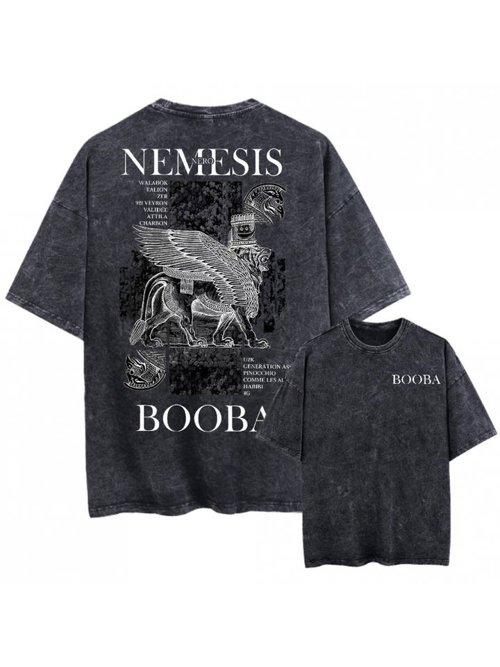 The Casual Retro Style Black T-shirt Is Inspired By Rapper Booba and His Album "Nero Nemesis" for Hip-hop Fashion Enthusiasts