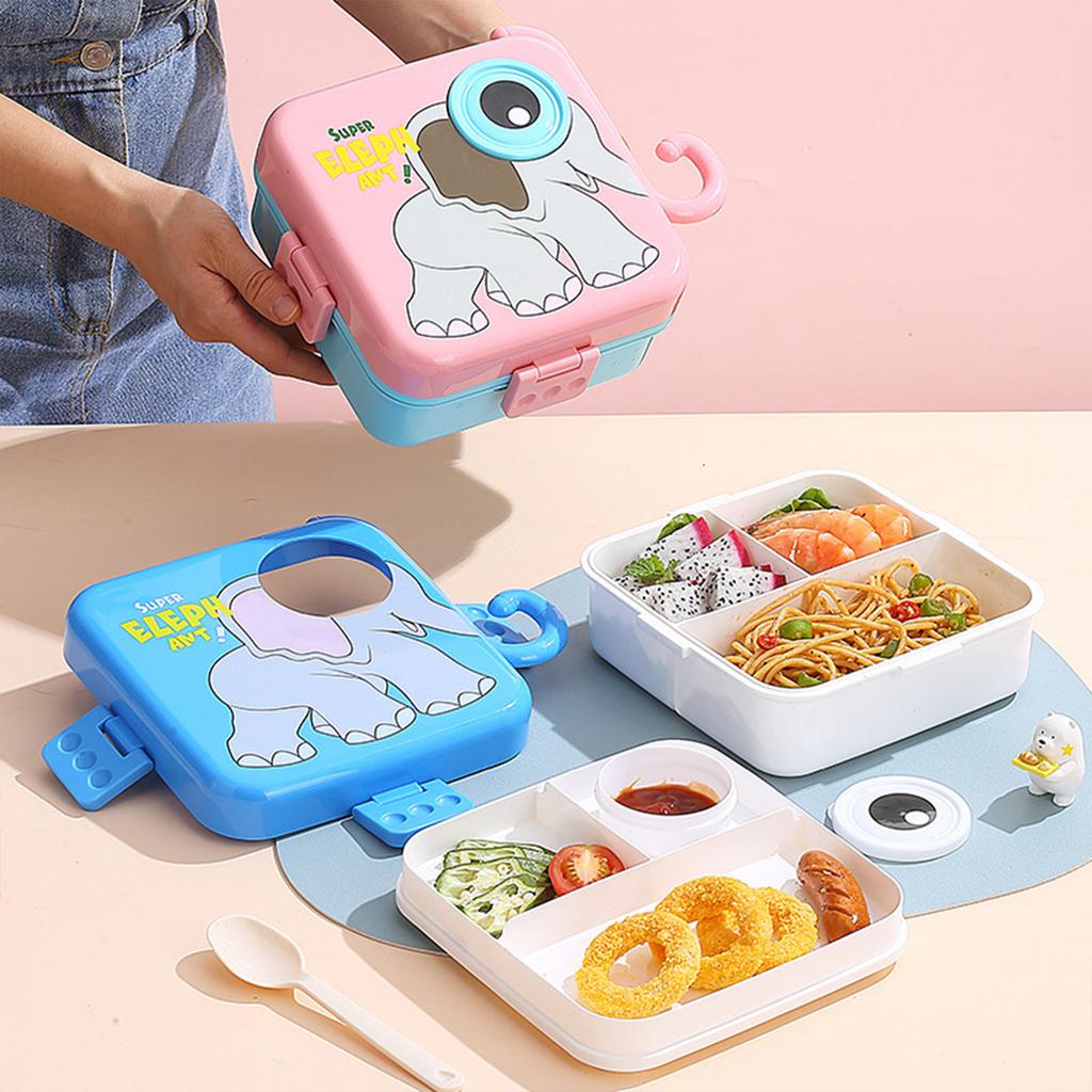 Children Meal Box Leak Proof Food Storage Container with Compartments Plastic Lunchbox for School Or Outdoor Picnics