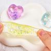 Stretchy Glitters Love Heart Squeeze Toy Soft Pinch and Vent Toy Party Favor Stress Release Toy for Office Kids Relaxing