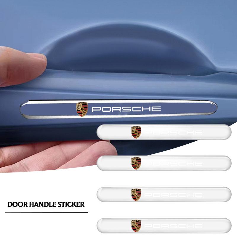 4Pcs Car Door Handle Protector Sticker Auto Styling For Porsche Boxster Cayenne Panamera Macan Cayman 911 918 996 917 991