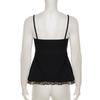 European & American Sexy Leopard Print Color Block A-Line Lace Tie-Up Camisole