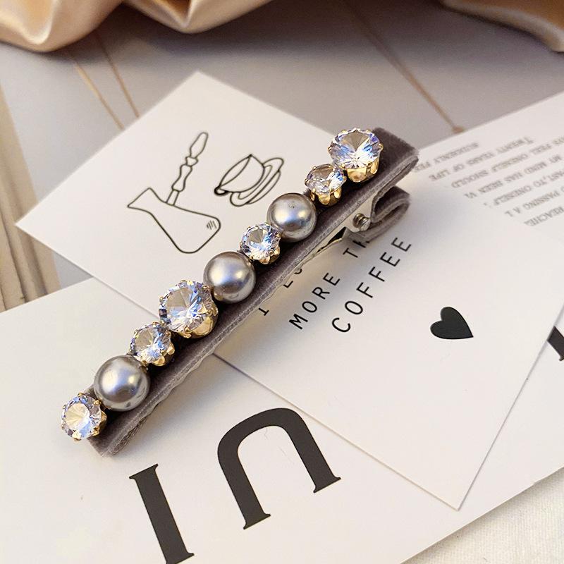 Colored Baroque Crystal Barrette Hairclips For Women New Korea Top-grade Shiny Rhinestone Pearl Spring Clips Hairpins