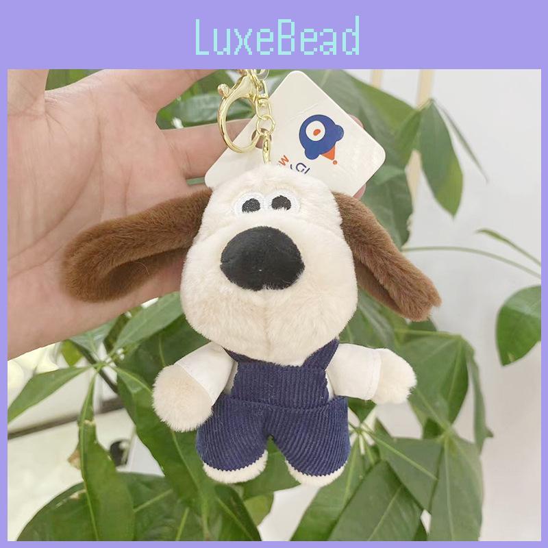 Cute Cartoon Plush Dog Keychain With Overalls 12cm Height Perfect For Bags And Backpacks