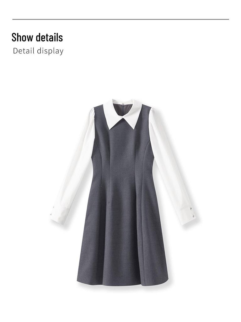 Altersreduzierendes Süßes Retro Preppy Zweiteilerkleid - Taillenbetonend, Kleiner Duftstil für Frauen