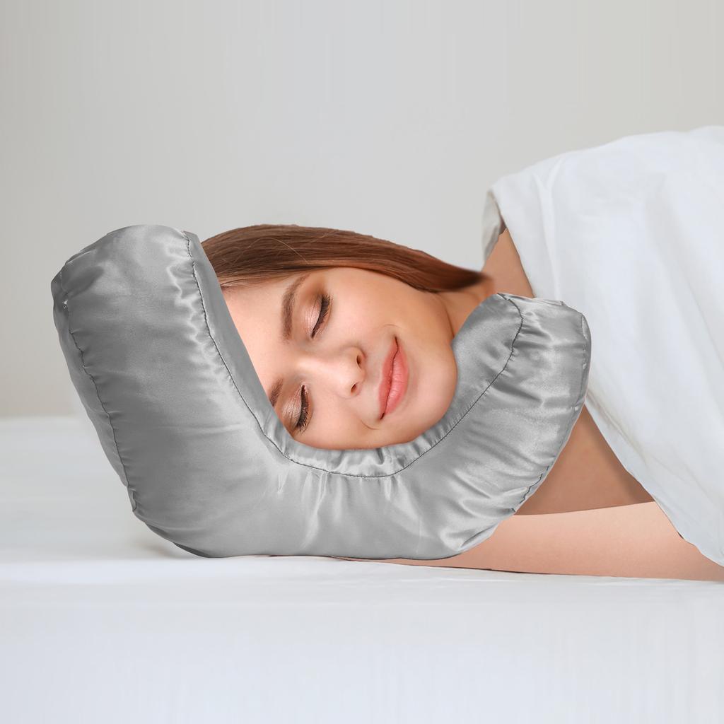 Flawless Face Pillow Satin Silk Sleeping Pillow Soft Flawless Face Pillow Anti Wrinkle Face Contour Rest Neck Relief Cushion Head Rest Home Textile