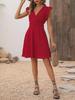 2024 Summer V-Neck Dress with Wood Ear Sleeves