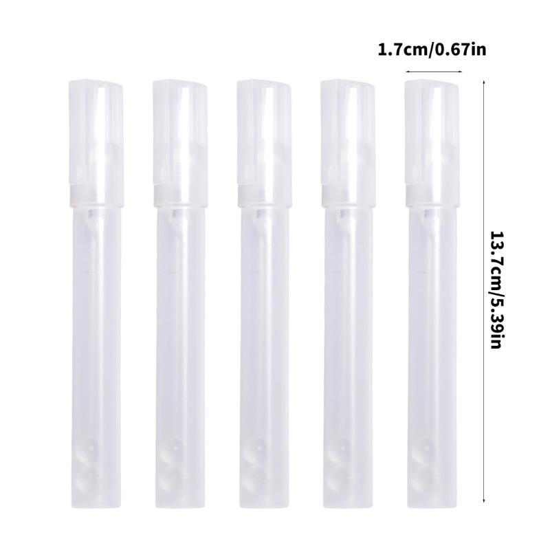 5Pcs Empty Paint Pen 4.5MM Round Tip Clear Pen Rod Refillable Empty Acrylic Marker for Sketching Art Calligraphy Drawing