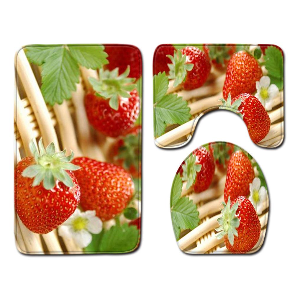 Stylish And Simple Toilet Floor Mat Three-Piece Bathroom 3-Piece Carpet Door Mat