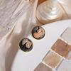 Cute Cartoon Earrings Female Eccentric Girl Stud Earrings Resin Doll Face Female Simple Earrings