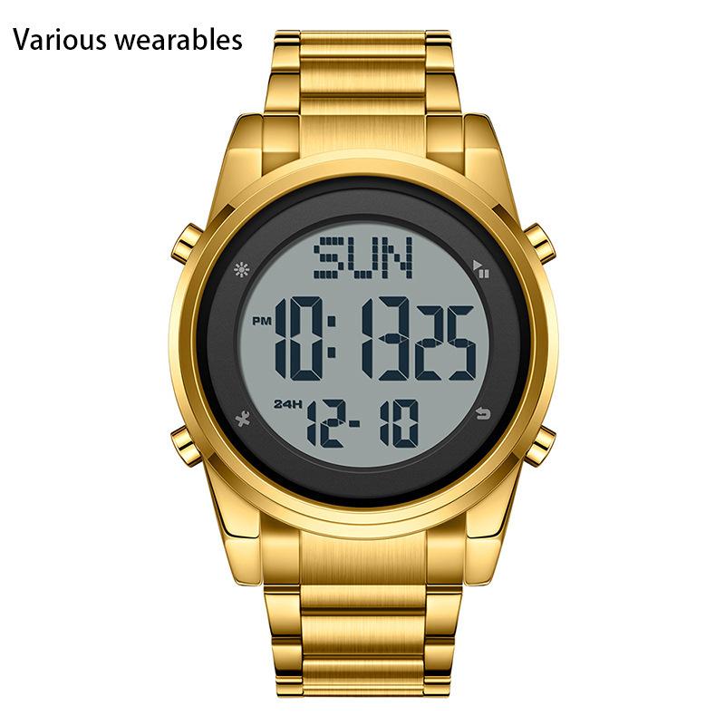 

Мужские часы для школьников средних классов с одним дисплеем, светящиеся водонепроницаемые часы-будильник, многофункциональные часы