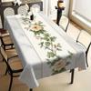 Elegant Floral Marble Texture Rectangle Tablecloth for Table Decor Washable Kitchen Dining Table Cloth Wedding Party Decorstions