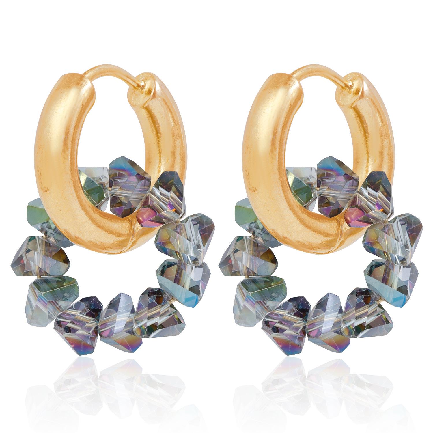 

Fashion double-circle earrings Y1K Spice Girl spinel earrings personalized simple temperament metal earrings