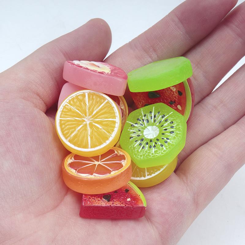 10/100Pcs Resin Simulated Mixed Fruits Strawberry Lemon Watermelon For Scrapbooking Wedding Decor Diy Decor Making Accessories
